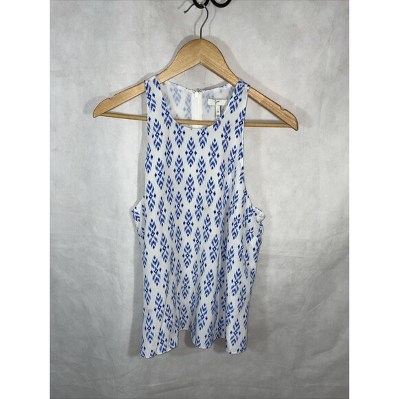 Joie Tops - Joie Sleeveless Silk Blouse Size M White Blue